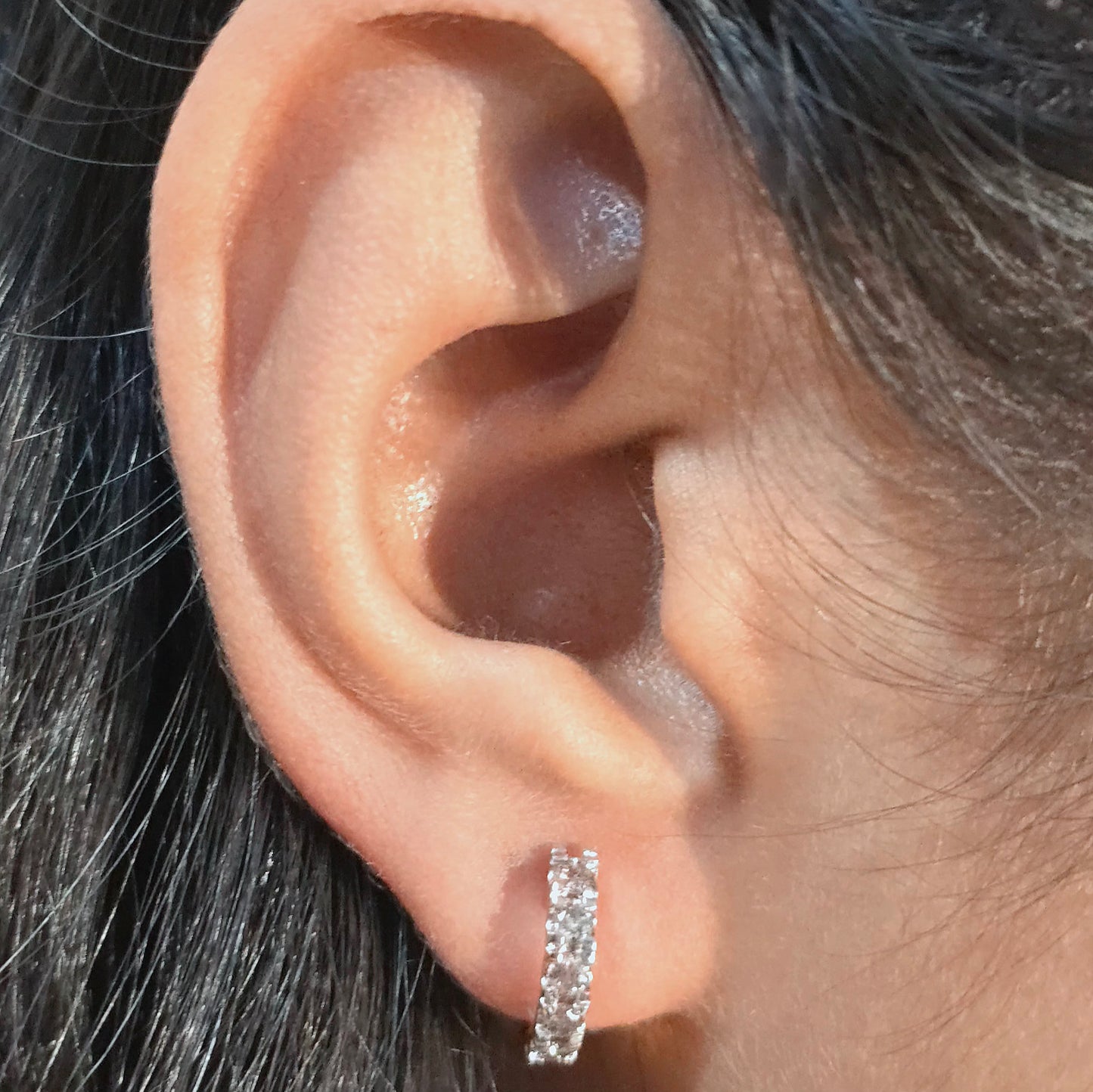 Elegant 10K Gold Huggie Hoops – Unisex Diamond Minimalism