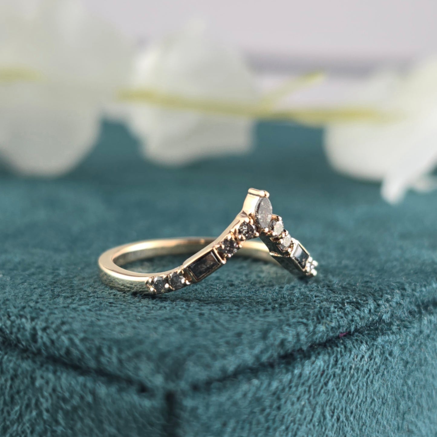 Triple-Cut Salt & Pepper Diamond Band with Bold Elegance