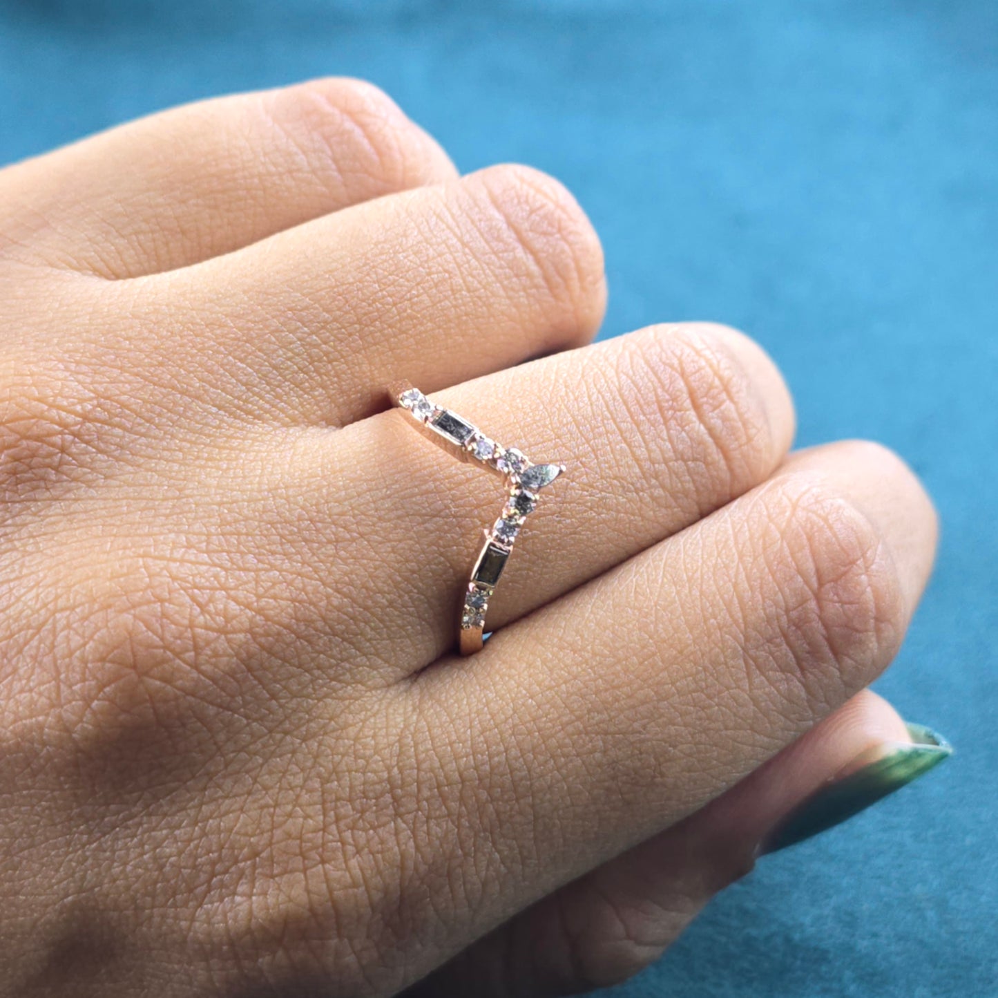 Triple-Cut Salt & Pepper Diamond Band with Bold Elegance