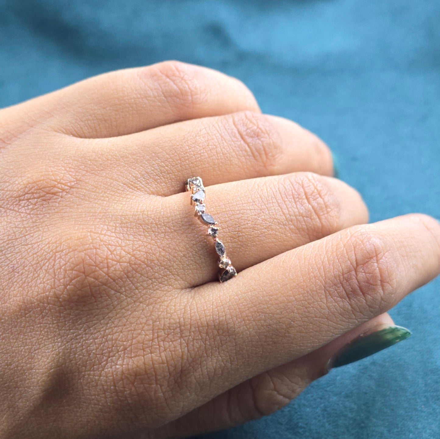 Naturally Bold Salt & Pepper Diamond Band in Unique Cuts