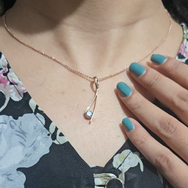 Graceful Curves: Salt & Pepper Diamond Pendant in Round Cut
