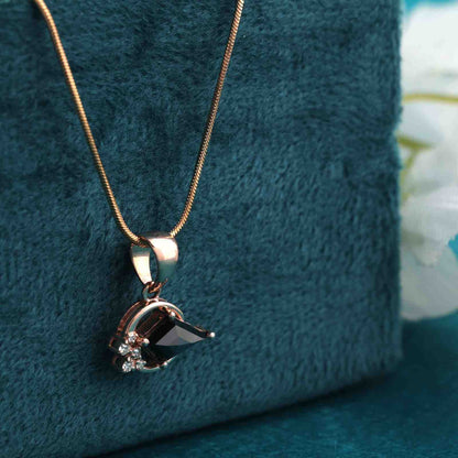 Black Crystal Pendant in Rose Gold – Sparkling Statement