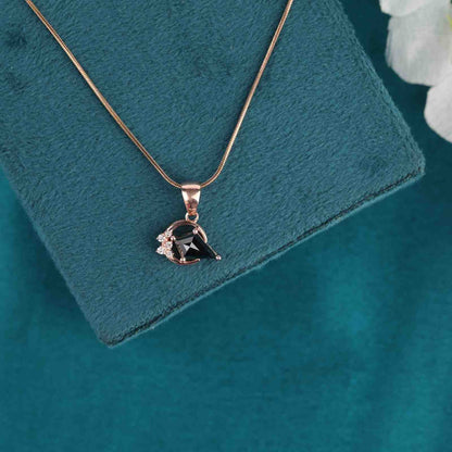 Black Crystal Pendant in Rose Gold – Sparkling Statement