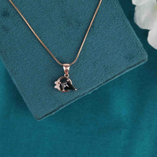 Black Crystal Pendant in Rose Gold – Sparkling Statement