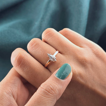 Geometric Kite Salt & Pepper Diamond Ring – Modern Edge