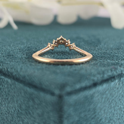 Round Salt & Pepper Diamond Band with Natural Charm