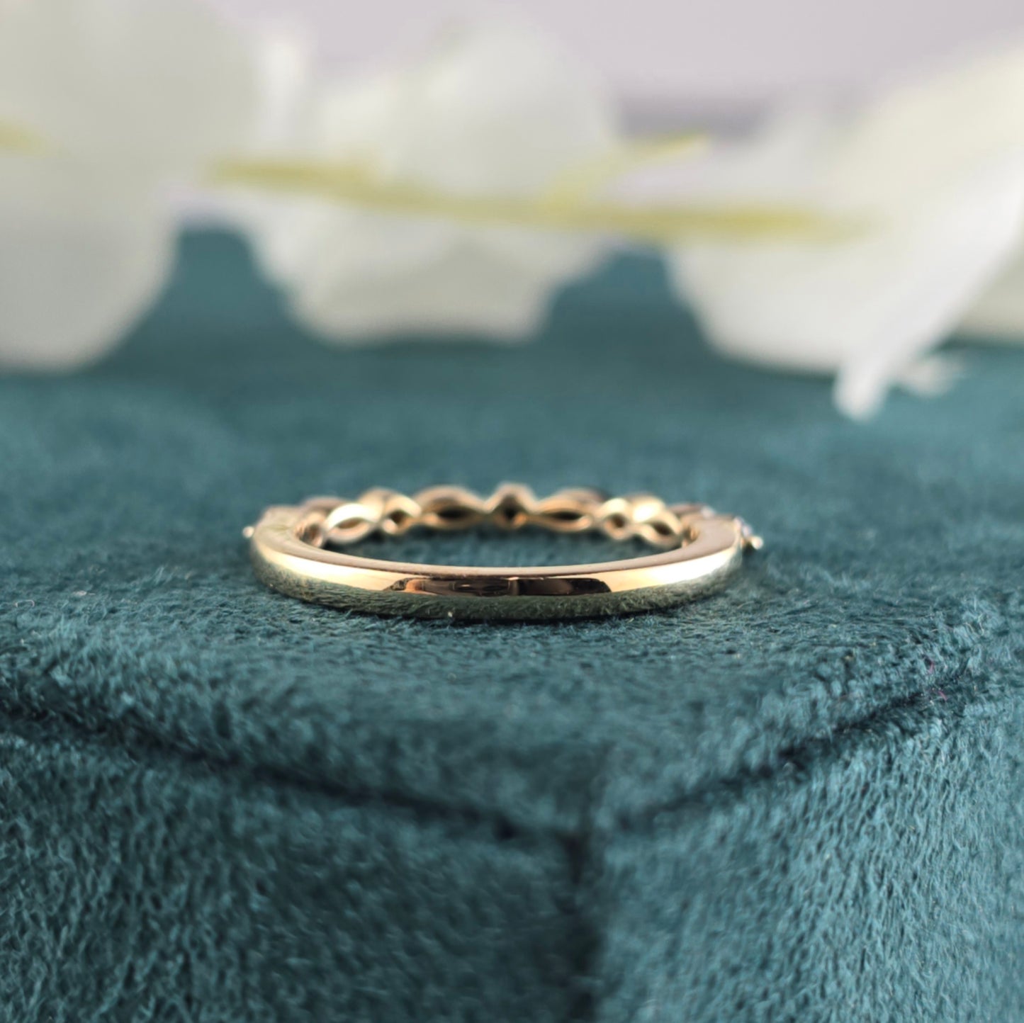 Sleek & Striking Black Diamond Band – Marquise + Round Sparkle