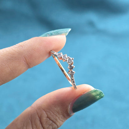 Round Salt & Pepper Diamond Band with Natural Charm