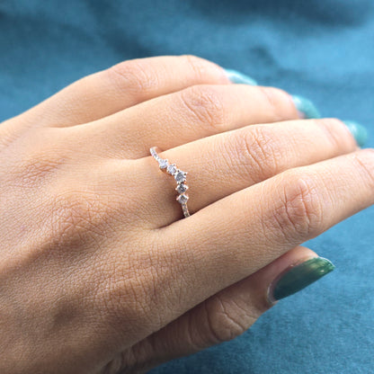 Round Salt & Pepper Diamond Band with Natural Charm