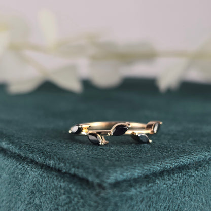Effortlessly Bold: Marquise Black Diamond Band
