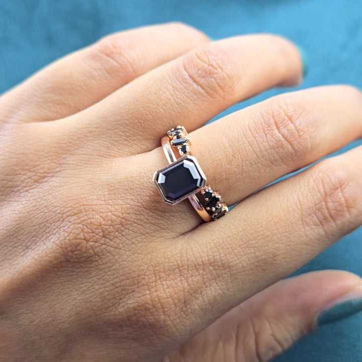 Make a Bold Promise with Our Emerald & Bauguette Black Diamond Ring