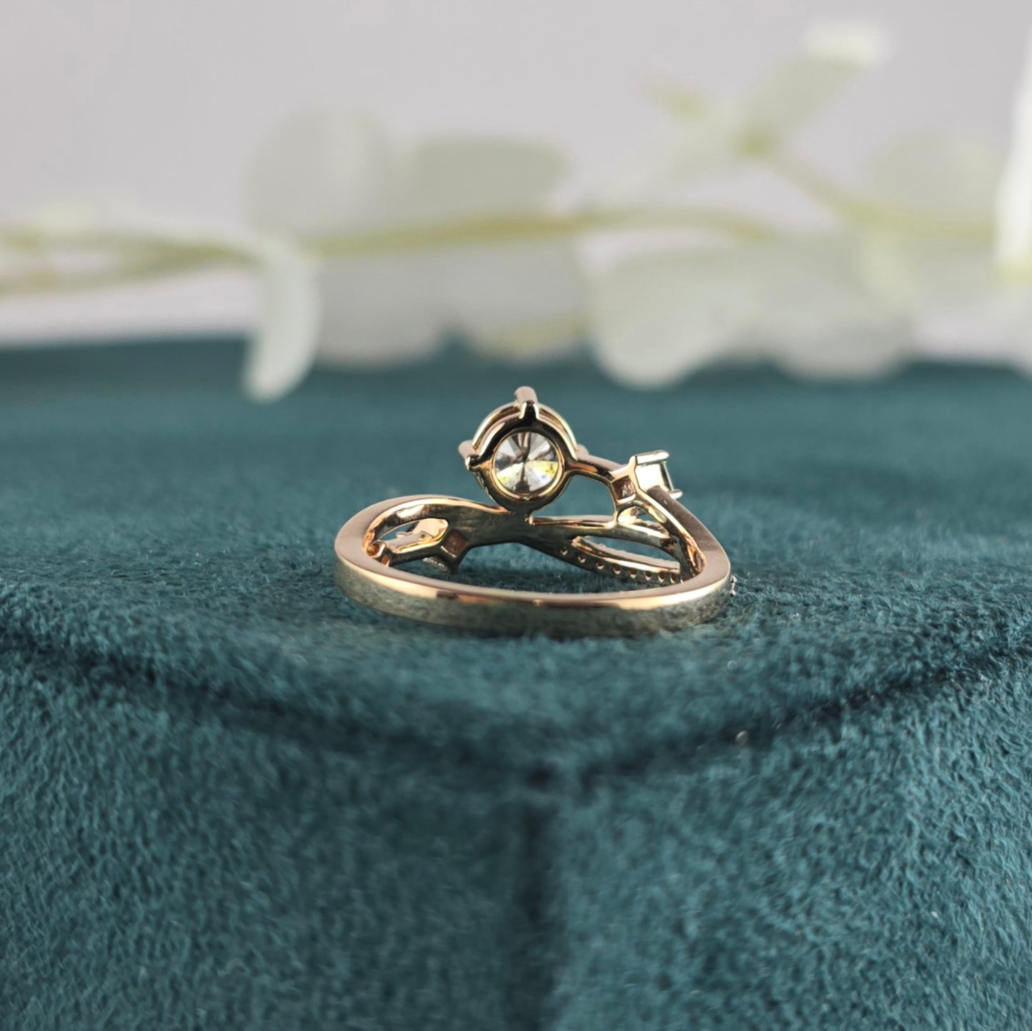 Raw Elegance – Round & Princess Salt and Pepper Diamond Ring