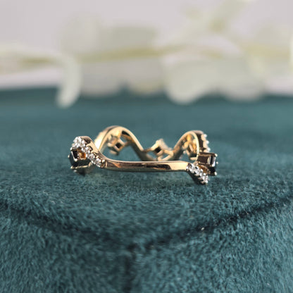 Bold Meets Brilliant – Princess Black and Round White Diamond Ring