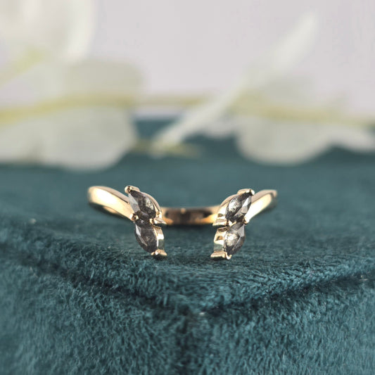 Grace in Every Curve – Marquise and Round Diamond Ring
