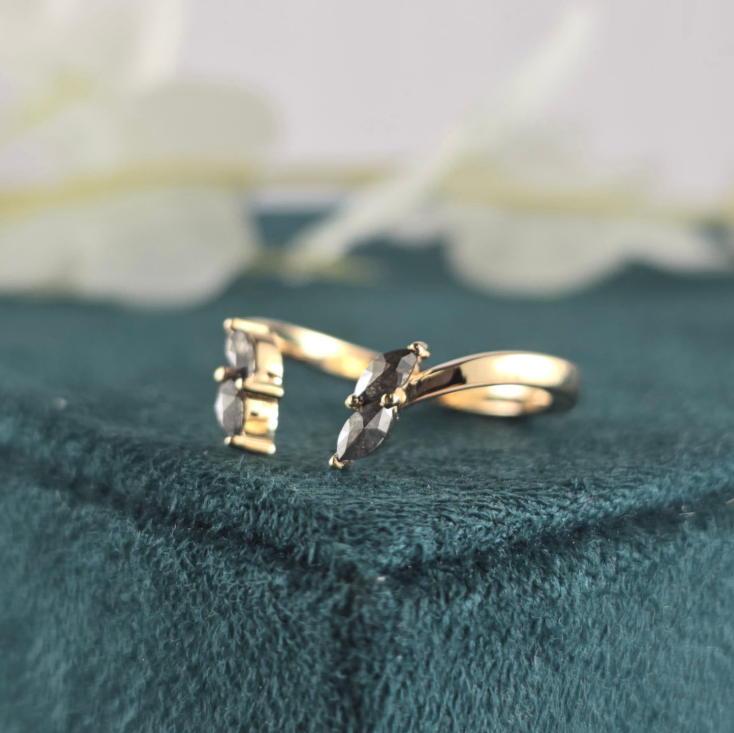 Grace in Every Curve – Marquise and Round Diamond Ring