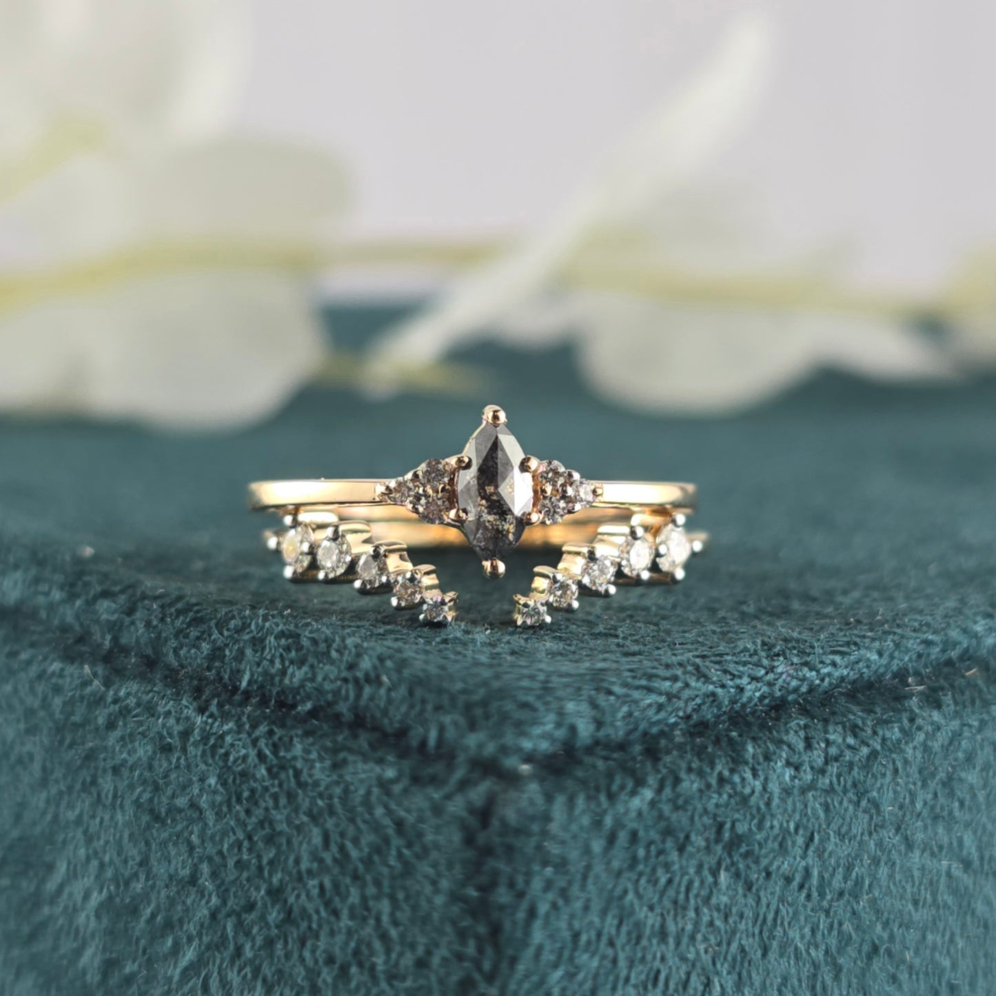 Edgy Meets Elegant – Marquise and Round Diamond Ring