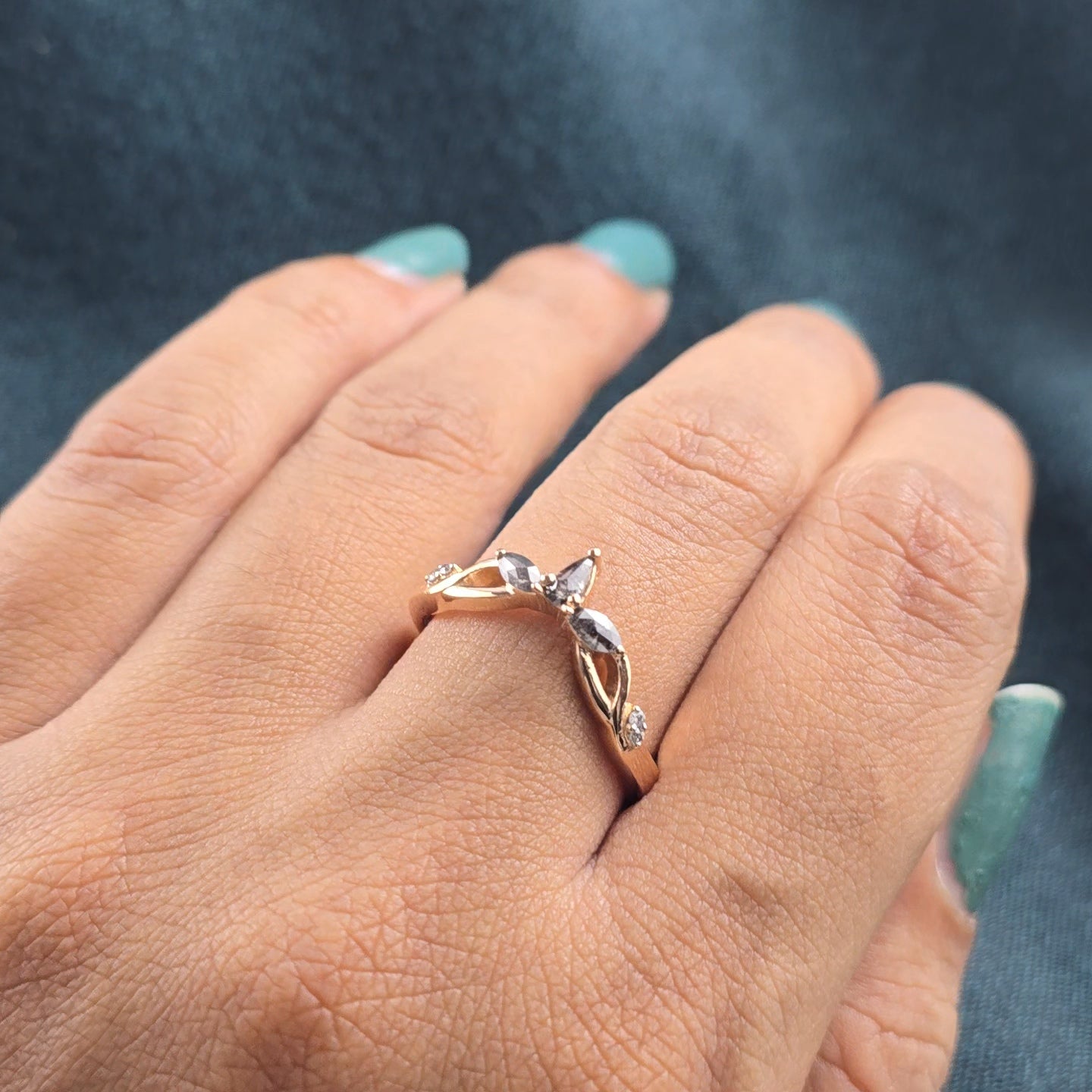 Timeless Twist – Marquise, Pear & Round Diamond Ring
