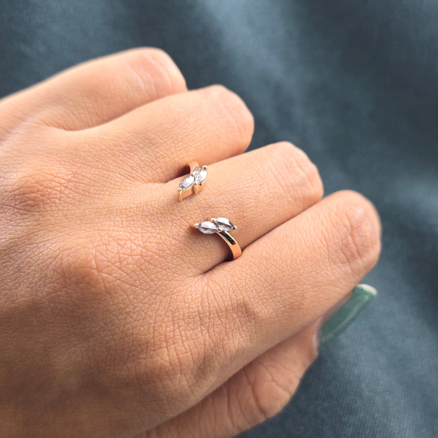 Grace in Every Curve – Marquise and Round Diamond Ring