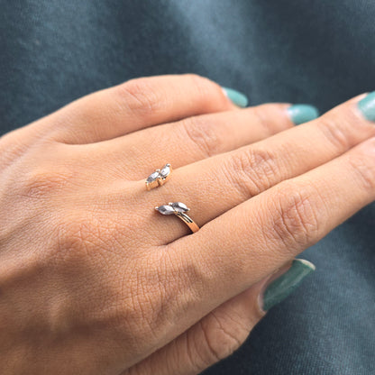 Grace in Every Curve – Marquise and Round Diamond Ring