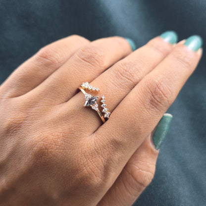 Edgy Meets Elegant – Marquise and Round Diamond Ring