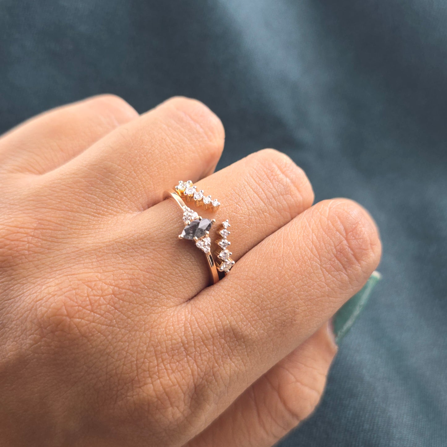 Edgy Meets Elegant – Marquise and Round Diamond Ring