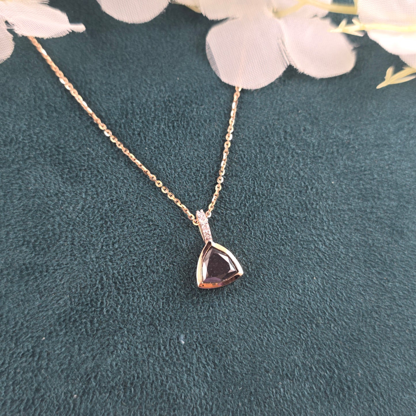 Salt and pepper Diamond Pendant Necklace in Rose Gold – Bold & Elegant