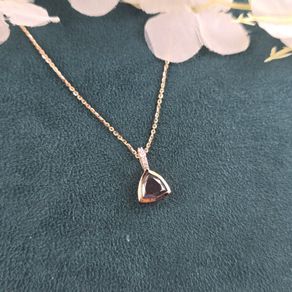 Salt and pepper Diamond Pendant Necklace in Rose Gold – Bold & Elegant
