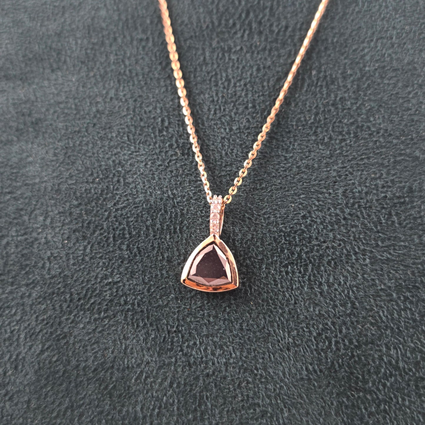 Salt and pepper Diamond Pendant Necklace in Rose Gold – Bold & Elegant