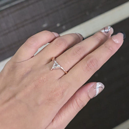 Modern Triangle-Cut Diamond Engagement Ring in Gold