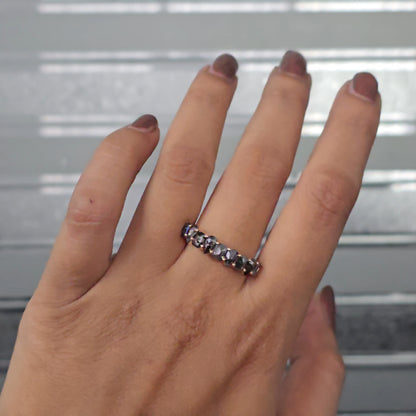2.40ct Salt and Pepper Diamond Wedding Band in 10k Rosegold