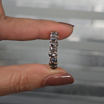 2.40ct Salt and Pepper Diamond Wedding Band in 10k Rosegold