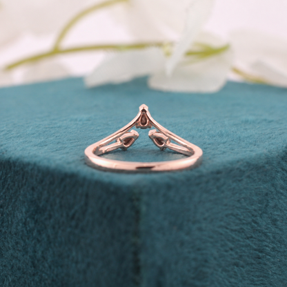 Triple Pear Black Diamond Ring in 10K Rose Gold – Bold & Beautiful