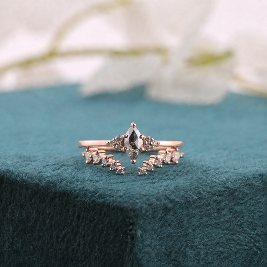Edgy Meets Elegant – Marquise and Round Diamond Ring