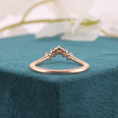 Round Salt & Pepper Diamond Band with Natural Charm