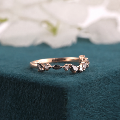 Naturally Bold Salt & Pepper Diamond Band in Unique Cuts