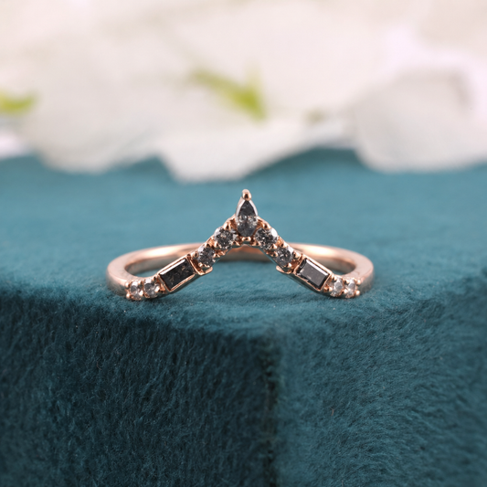 Triple-Cut Salt & Pepper Diamond Band with Bold Elegance