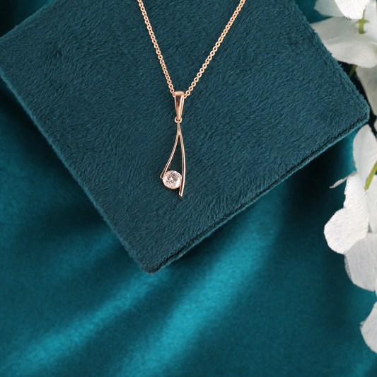 Graceful Curves: Salt & Pepper Diamond Pendant in Round Cut