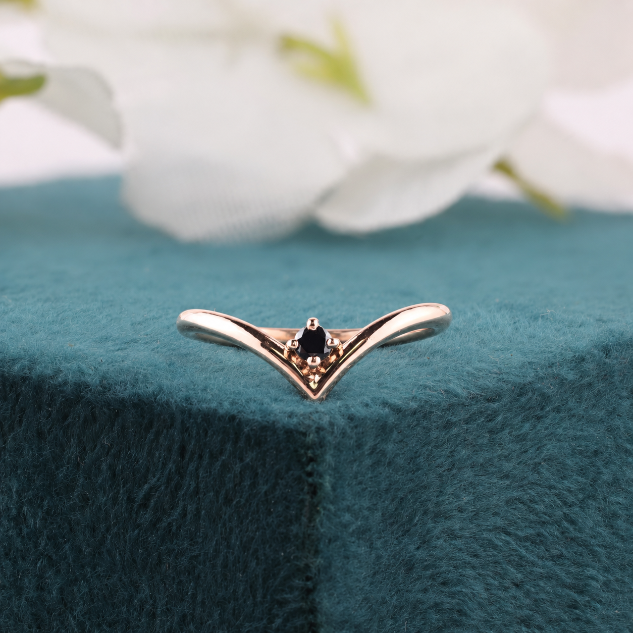 Simply Bold: Round Black Diamond Wedding Band for Her