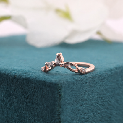 Timeless Twist – Marquise, Pear & Round Diamond Ring