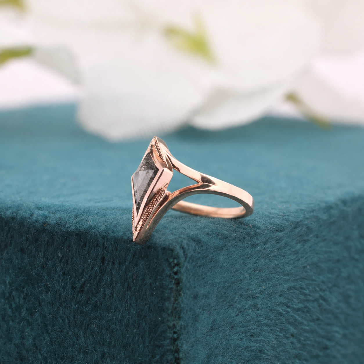 Kite Cut Diamond Ring | Geometric Gold Statement Ring | Handmade Unique Jewelry | Gift for Her