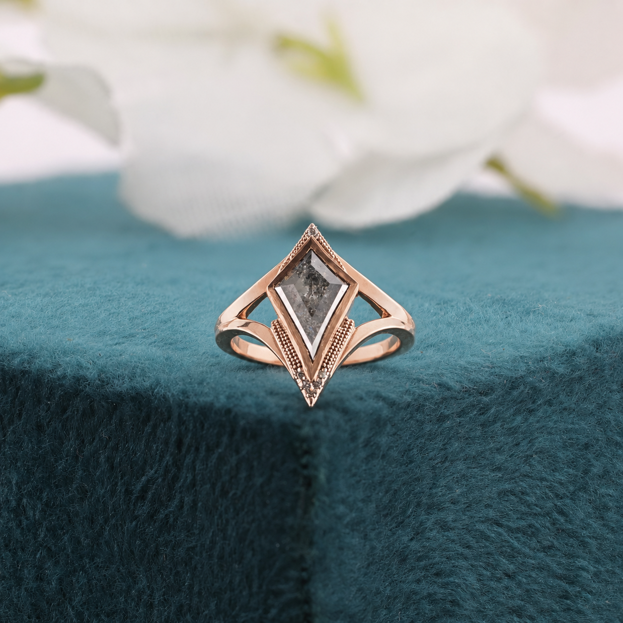 Kite Cut Diamond Ring | Geometric Gold Statement Ring | Handmade Unique Jewelry | Gift for Her