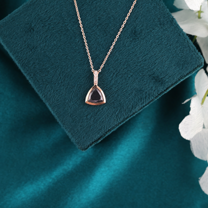 Salt and pepper Diamond Pendant Necklace in Rose Gold – Bold & Elegant