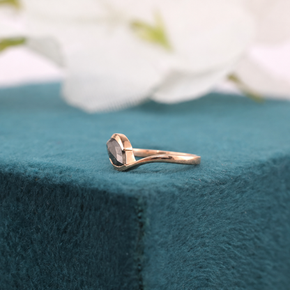 One Marquise Salt and Pepper Diamond Ring – Bold, Modern Charm