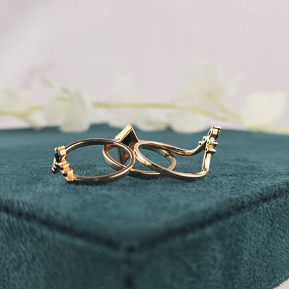 Modern Black Diamond Wedding Ring in Gold – Unique Kite-Cut Alternative Bridal Ring