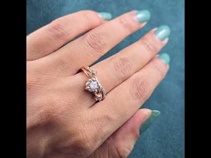 Raw Elegance – Round & Princess Salt and Pepper Diamond Ring