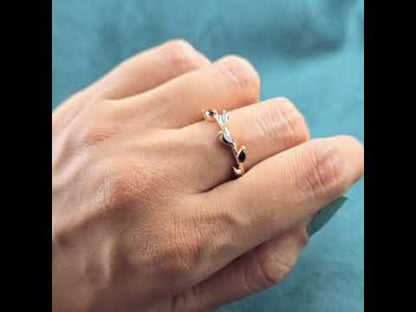 Effortlessly Bold: Marquise Black Diamond Band