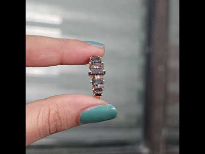 Salt and Pepper Baguette Diamond Ring in 10K Gold Minimalist Jewellery
