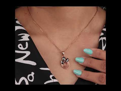 Minimalist Arc Necklace – Salt & Pepper Crystal in Rose Gold