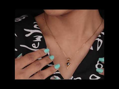 Kite Cut Black Diamond Pendant – Sleek 14KT Gold Design