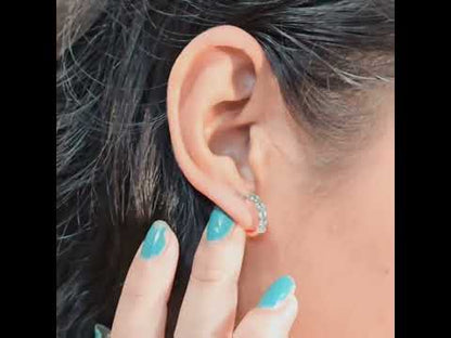 Elegant 10K Gold Huggie Hoops – Unisex Diamond Minimalism